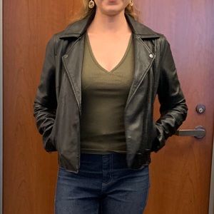 Joie S black leather jacket